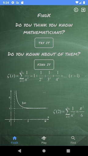 Android application FindX: Mathematicians screenshort