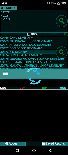 Android application Matokeo ya kidato cha 4 screenshort