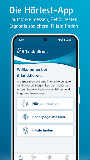 Android application iffland Hörtest screenshort