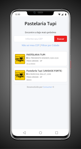 Android application Pastelaria Tupi screenshort