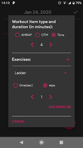 Android application Crossfit Diary screenshort