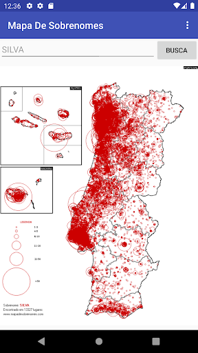 Android application Mapa De Sobrenomes screenshort