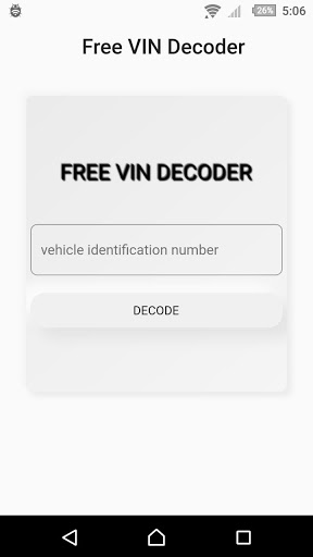 Android application VIN Decoder : car number check screenshort
