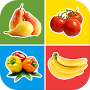 Fruits and Vegetables for Kids - Flashcards Puzzle