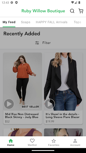 Screenshot of Ruby Willow Boutique