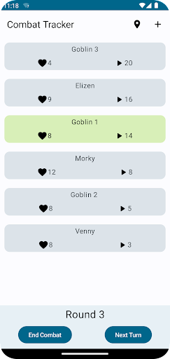 Android application Combat Tracker screenshort