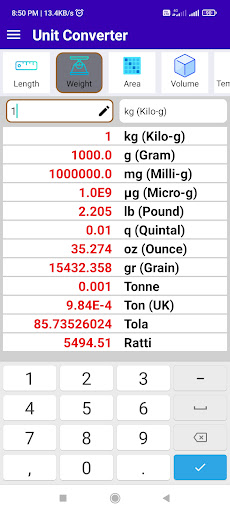 Android application Ultimate Unit Converter screenshort