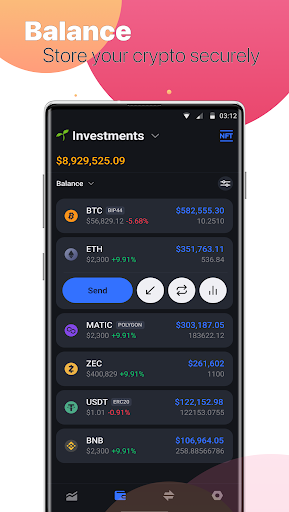 Blockchain Wallet: NFT Market Screen 2