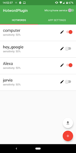 Android application Hotword Plugin Free [Tasker Pl screenshort