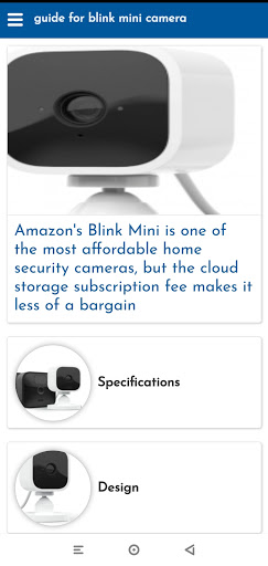 Android application Guide For BLINK mini camera screenshort