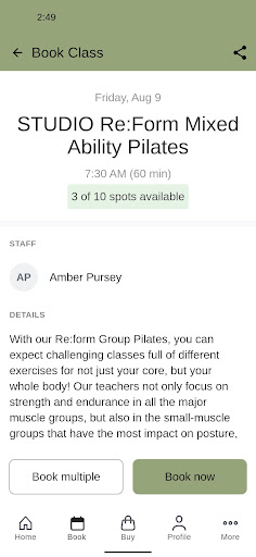 RE:FORM Pilates Screen 3
