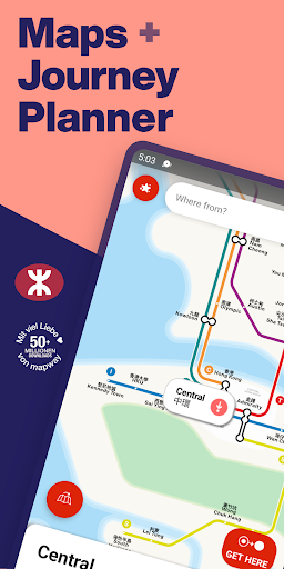 Android application Hong Kong Metro Map & Routing screenshort