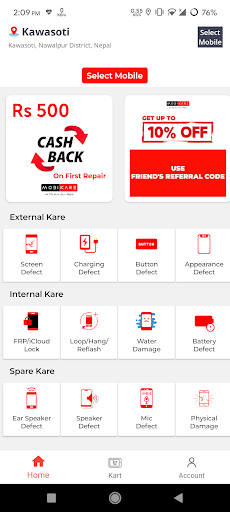 MobiKare - Request a repair Screen 2