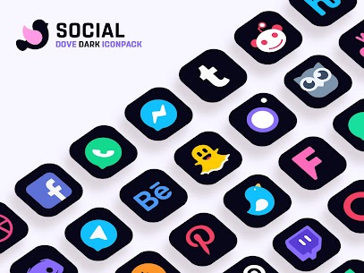 Dove Dark : Icon Pack 5.1 Apk 2