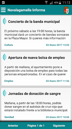 Android application Navalagamella Informa screenshort