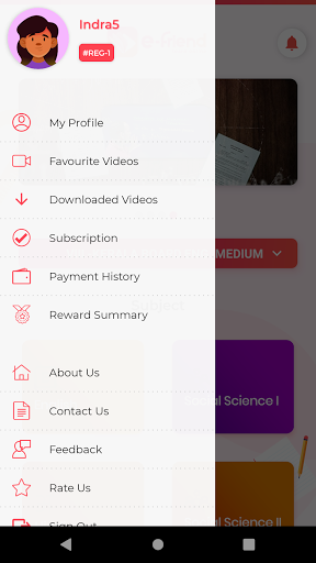 Android application efriend Learning App screenshort