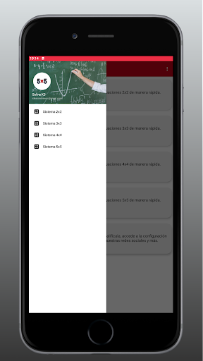 Android application Sistemas de Ecuaciones SX5 screenshort