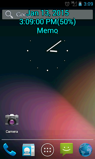 Android application Always Visible Time and Memo screenshort