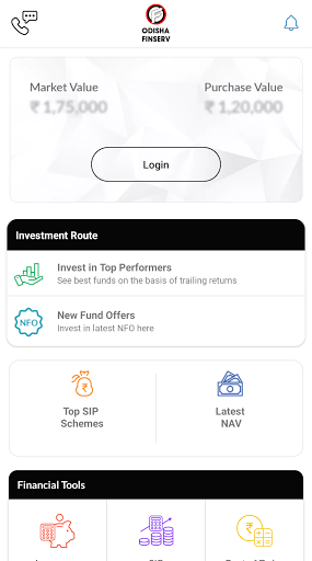 Odisha Finserv Mutual Fund App Screen 2