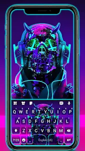 Cyberpunk Neon Man Keyboard Ba