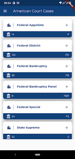 Android application United States Court Cases screenshort