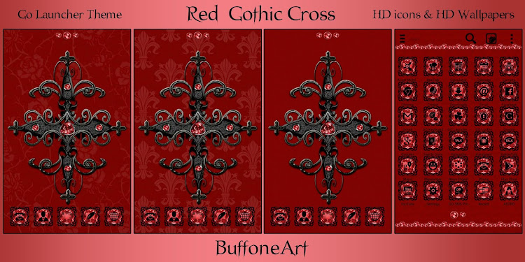 Red Gothic Cross Go Launcher t - v2.3 - (Android)