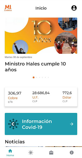 Android application Mi Codelco 2.0 screenshort