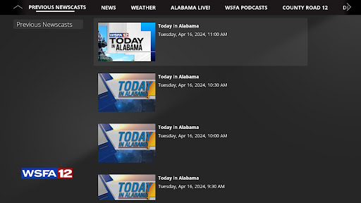 Screenshot of WSFA 12 News
