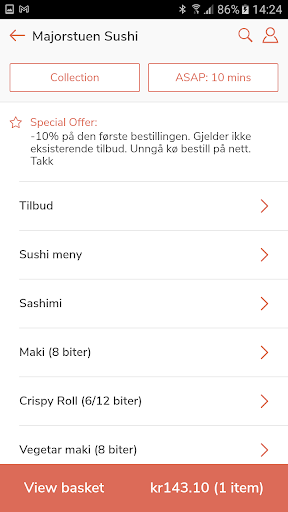 Majorstuen Sushi Screen 2