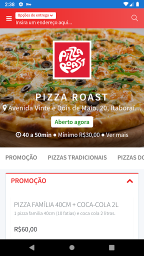Android application Pizza Roast screenshort