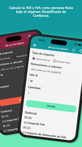 Android application RESICO Calculadora screenshort
