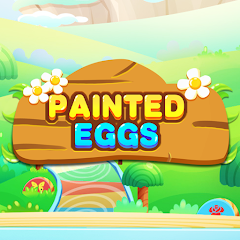 Colorful eggs icon