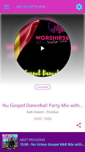 Android application WORSHIP365FM screenshort