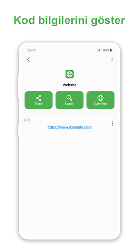 QR kod tarayıcı ve Barkod Android Uygulaması Ekran Görüntüsü 4