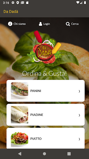Android application Da Dadà screenshort