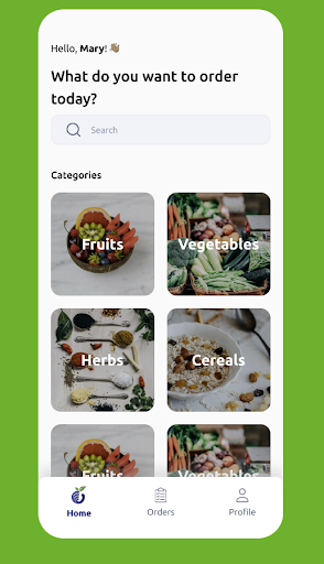 Android application Green Pick screenshort