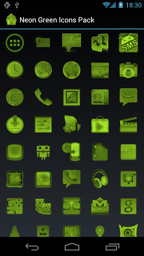 Neon Green Icons Pack - ADW GO