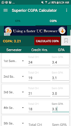 Superior GPA & CGPA Calculator