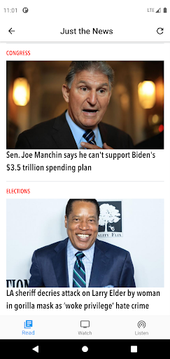 Android application Just the News screenshort