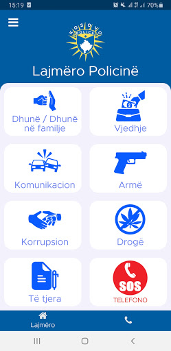 Android application Lajmero Policine screenshort