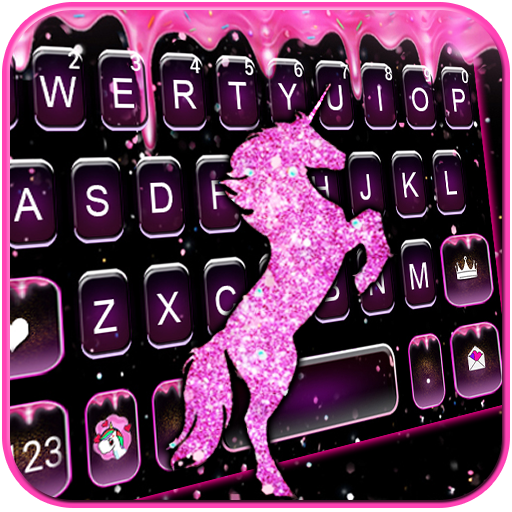 Pink Glitter Unicorn2 Keyboard  Icon