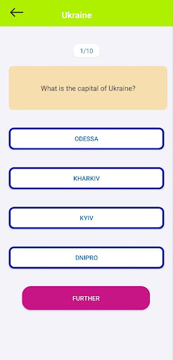 Android application Country Quiz screenshort
