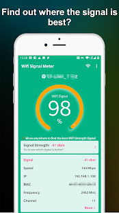Снимка на екрана за измерване на силата на WiFi сигнала Pro
