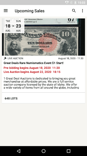 Android application 1 Great Deal Auctions screenshort