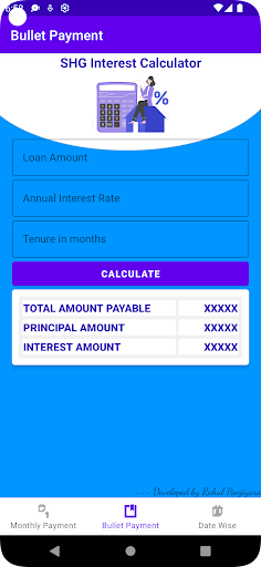 SHG Interest Calculator Screen 2