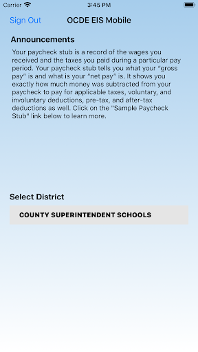 OCDE EIS Screen 2