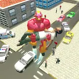 Flying Superhero Robot City Rescue Mission icon