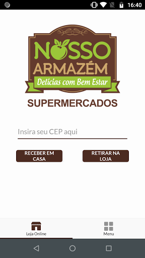 Android application Nosso Armazém screenshort