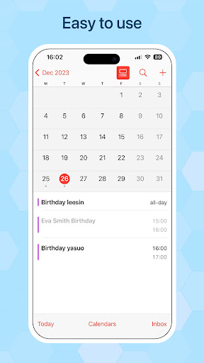 Calendar: To do list, Schedule Screen 3