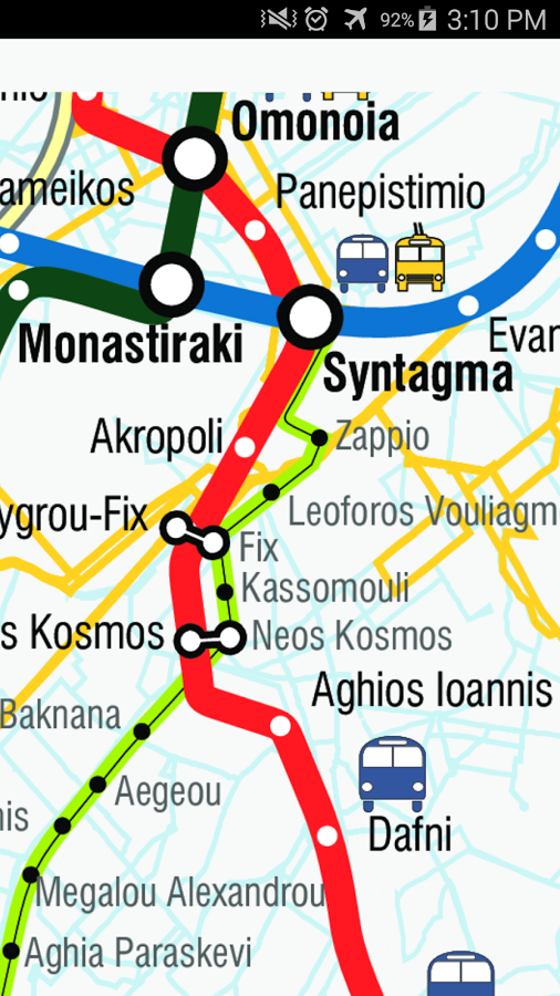 Android application Athens Tram Map screenshort